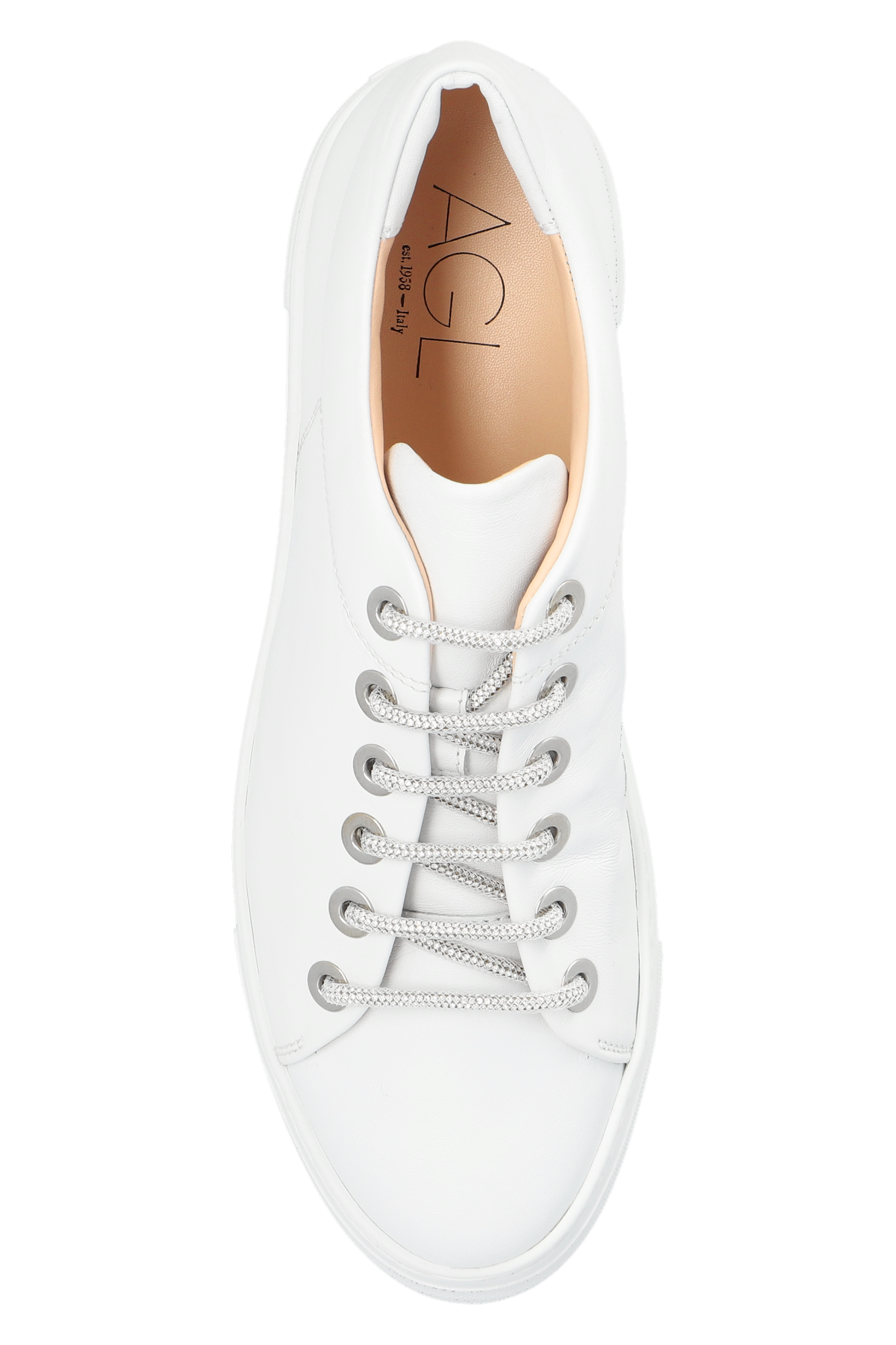 White Crystal platform sneakers AGL Vitkac Italy